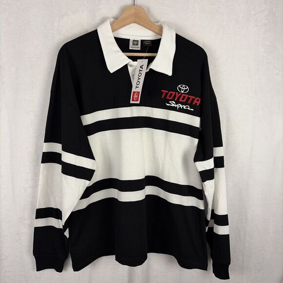 Toyota Supra Long Sleeve Rugby Polo Vintage Style Official Licensed Medium NWT - Picture 1 of 6